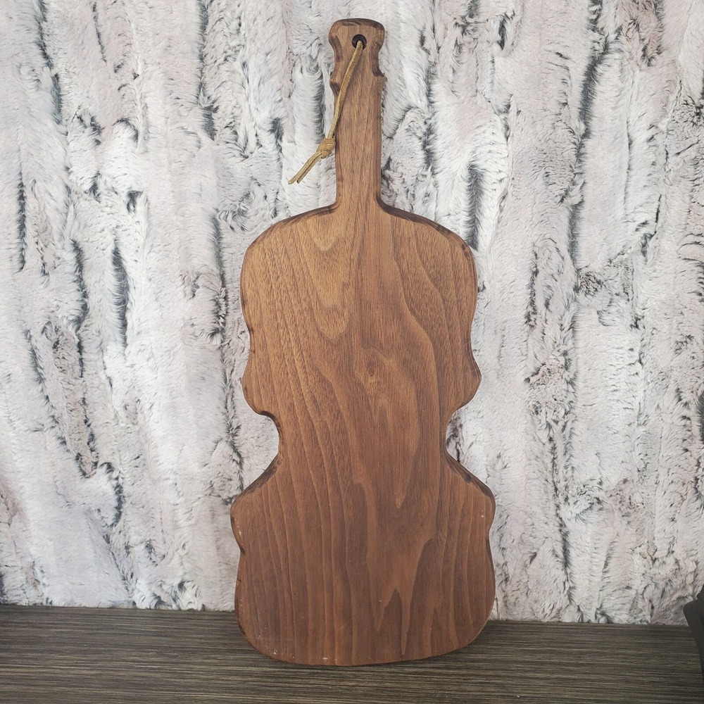 Vintage‎ Charcuterie Violin Viola Cutting Board Wooden Musical Instrument Shape